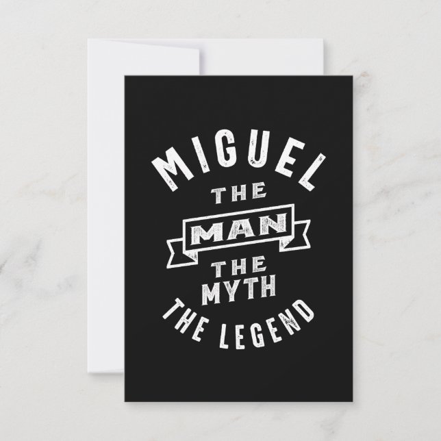 Miguel Personalised Name Birthday Gift RSVP Card (Front)