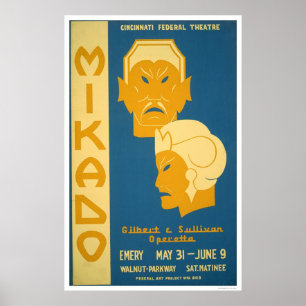 Mikado Gilbert Sullivan 1939 WPA Poster