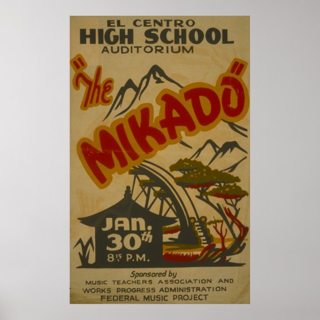 Mikado Philarmonic 1938 Vintage WPA Poster (Front)