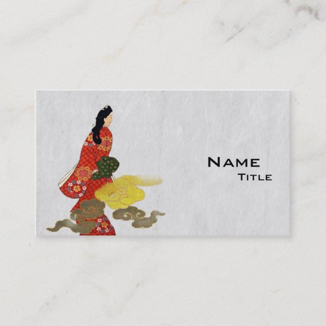 Mikaeri Bijin in Kimono Business Card (Front)