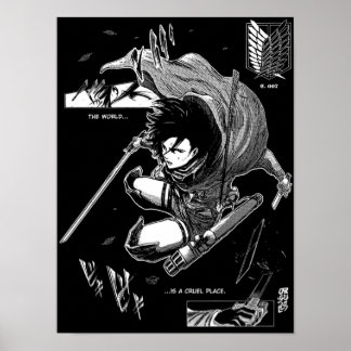 Mikasa  Attack on Titan for dark backgrounds Poster