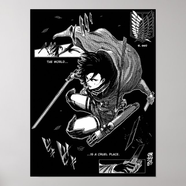 Mikasa  Attack on Titan for dark backgrounds Poster (Front)