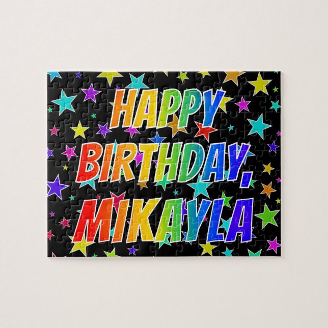"MIKAYLA" First Name, Fun "HAPPY BIRTHDAY" Jigsaw Puzzle (Horizontal)