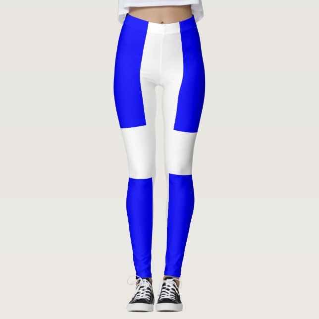 Mike blue white cross leggings (Front)