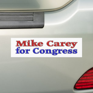 Mike Carey for Congress red blue text Bumper Sticker