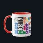 Mike Coffee Mug<br><div class="desc">Coffee cup featuring your name in a unique design. The perfect size for your favourite morning beverage or late night brew. Large,  easy-grip handle.</div>