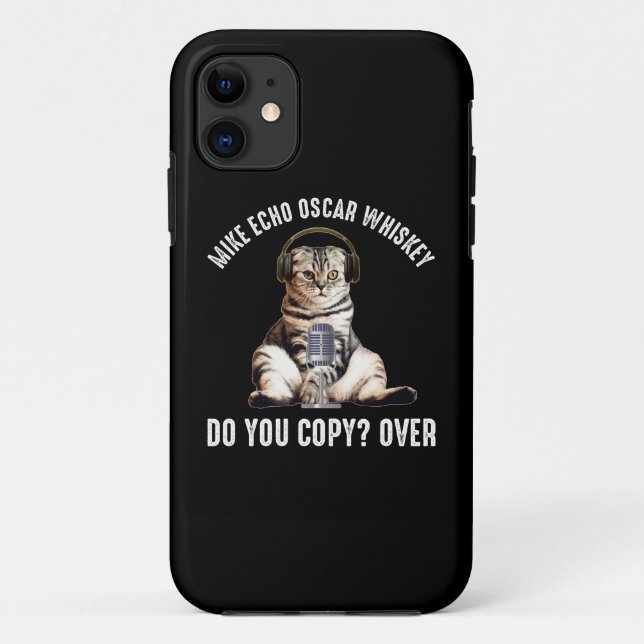 Mike Echo Oscar Whiskey Ham Radio Cat Case-Mate iPhone Case (Back)
