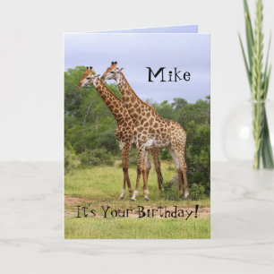 Mike "Go Wild" Happy Birthday Giraffes Card