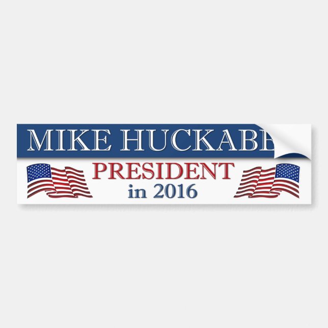 Mike Huckabee President 2016 Patriotic Bumper Sticker (Front)