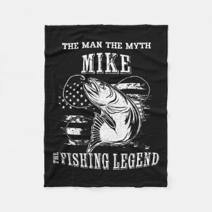 Mike Man Myth Fishing Legend Personalised Name Fleece Blanket