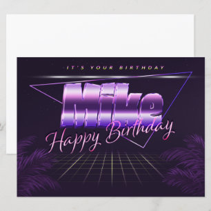 Mike Name First name lila retro card Birthday