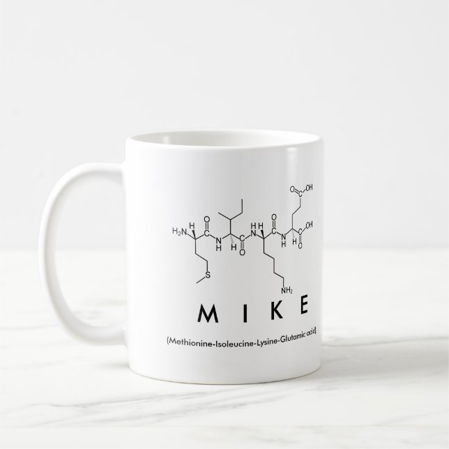 Mike peptide name mug (Left)