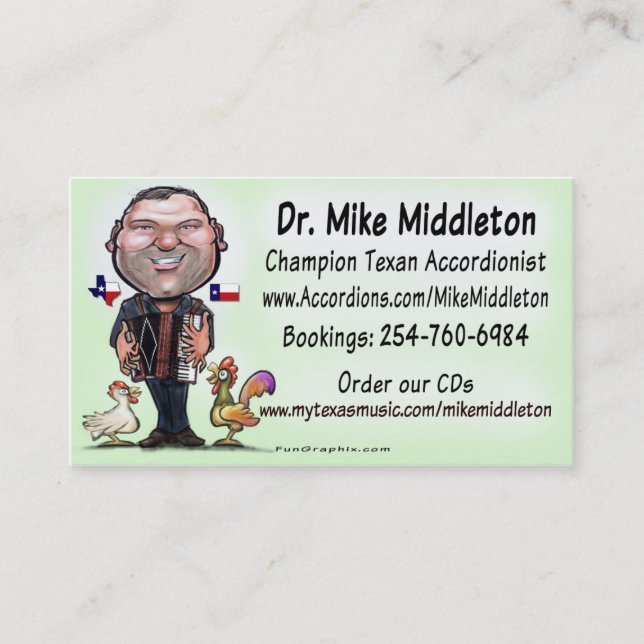 Mike & The Middletones Music Business Card (Front)