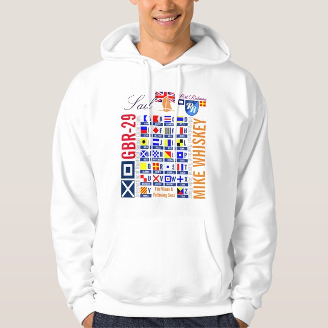 Mike Whiskey Nautical Flags Great Britain Sail Hoodie (Front)
