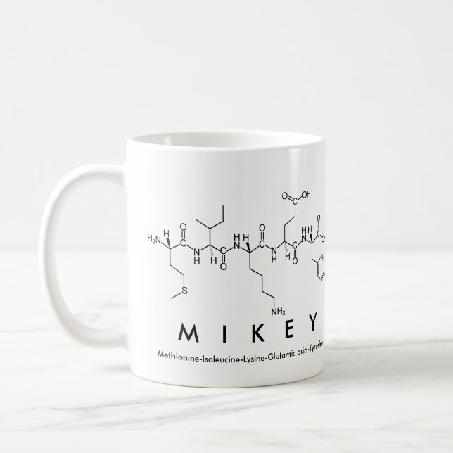 Mikey peptide name mug (Left)