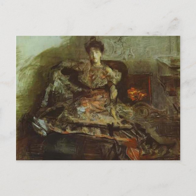 Mikhail Vrubel- Portrait of Nadezhda Zabela Postcard (Front)