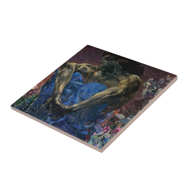 Mikhail Vrubel- Seated Demon Tile (Side)