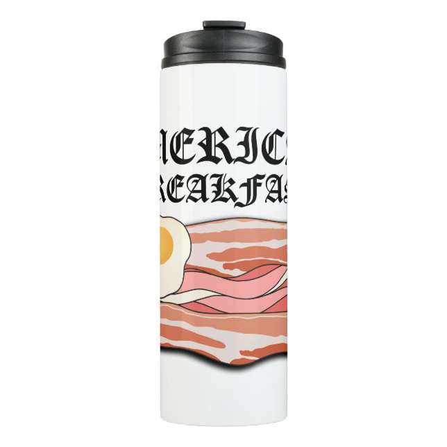 Mikitiez american breakfast bacon egg july picnic thermal tumbler (Front)