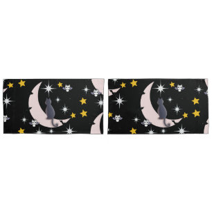 Mikitiez black cat bat halloween fall winter moon pillowcase
