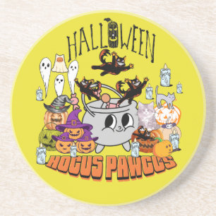 Mikitiez black cat spooky halloween vibes ghouls coaster