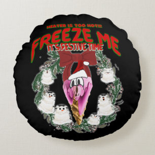 Mikitiez blackfriday heater christmas snowman round cushion