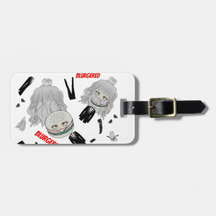 Mikitiez blonde hairbun pinky blur suit tie luggage tag