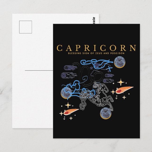 Mikitiez capricorn happy new year saturn astrology postcard (Front/Back)