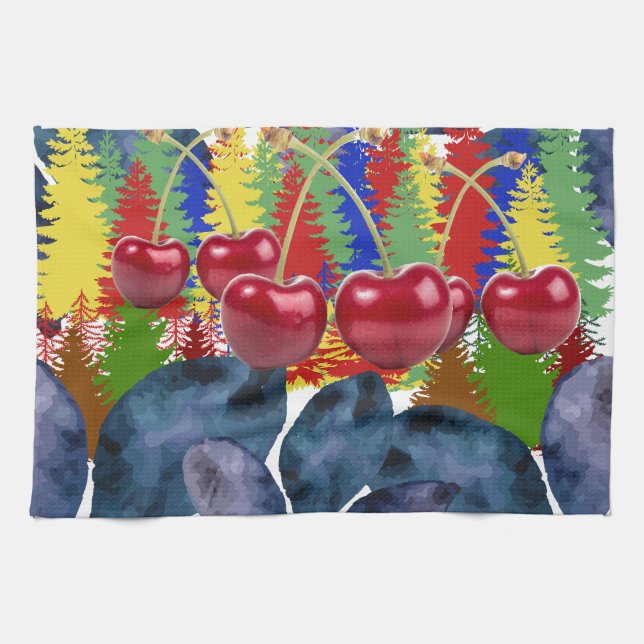 Mikitiez cheery vintage fall retro art tea towel (Horizontal)