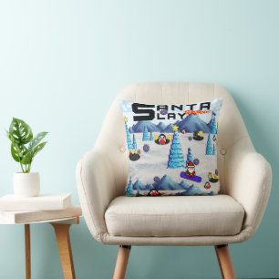 Mikitiez christmas santa snowboard crew penguin cushion