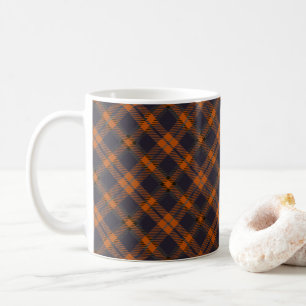 Mikitiez classic retro vintage darkblue checked Ti Coffee Mug