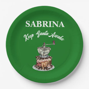 Mikitiez coffee christmas quote cute caffeine paper plate