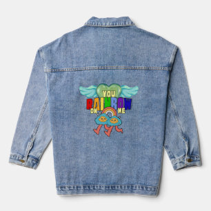 Mikitiez cupid cute rainbow twin friends denim jacket