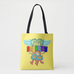 Mikitiez cupid cute rainbow twin friends  tote bag