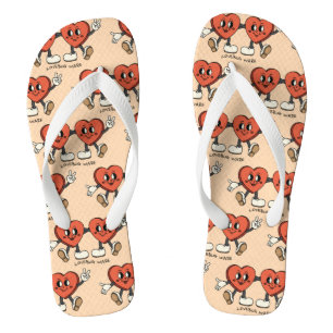 Mikitiez custom valentine funny lovebug software flip flops