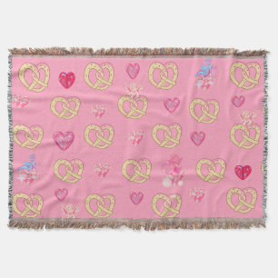 Mikitiez cute pretzel bread cozy valentine pastry throw blanket