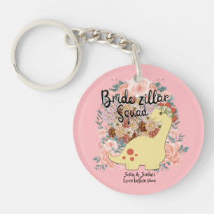 Mikitiez dinosaur bride wedding squad Chocolate Key Ring