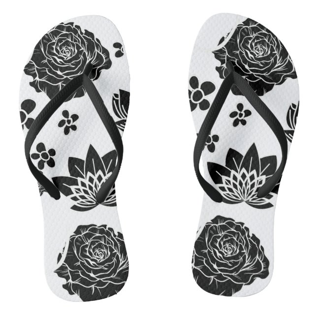 Mikitiez earthday nature selflove rose flower flip flops (Footbed)