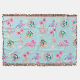 Mikitiez fairy angle blue sky candy poppy love throw blanket