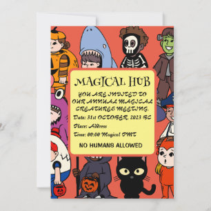 Mikitiez fairy shark wizard grimreaper frankenstei invitation