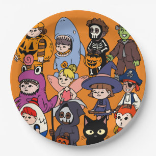Mikitiez fairy shark wizard grimreaper frankenstei paper plate