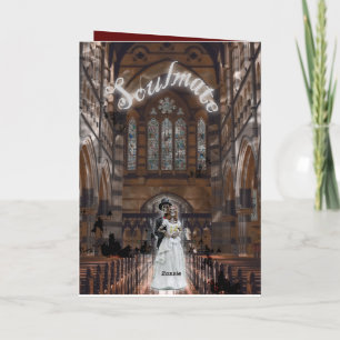 Mikitiez gothic halloween wedding soulmate vintage foil greeting card