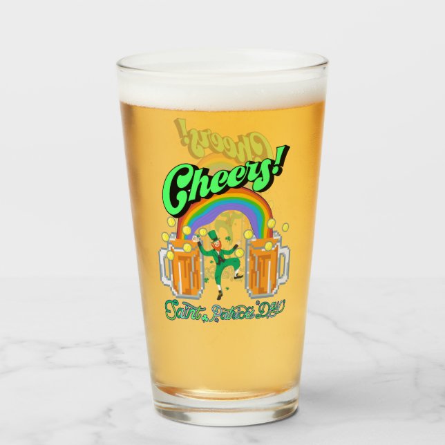 Mikitiez green lucky Saint Patrick's Day irishbeer Glass (Front Filled)