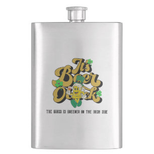 Mikitiez green lucky Saint Patrick's Day irishbeer Hip Flask