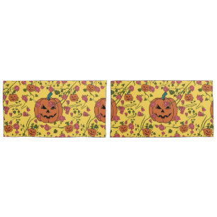 Mikitiez halloween pumpkin spooky october fall red pillowcase
