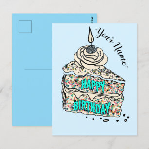 Mikitiez HappyBirthday cakeseason sprinkle balloon Postcard