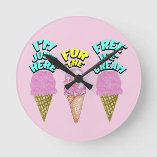 Mikitiez icecream party favourtie summer round clock