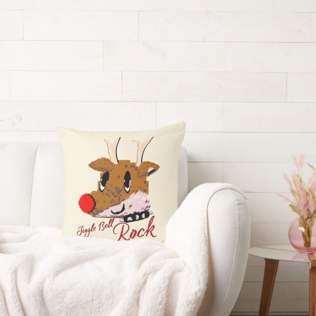 Mikitiez jinglebellrock punk gothmas reindeer  cushion (Couch)