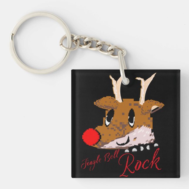 Mikitiez jinglebellrock punk gothmas reindeer key ring (Front)