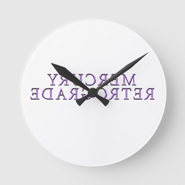 Mikitiez lavender mercuryretrograde galaxy astro round clock (Front)
