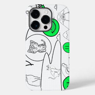 Mikitiez meow summer cat party beach  Case-Mate iPhone 14 pro case